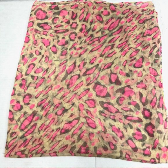 New Le Crois Soi, Scarf/ Wrap  Cotton Silk mixed , 42" 72", beige pink Print (46 - Picture 9 of 10